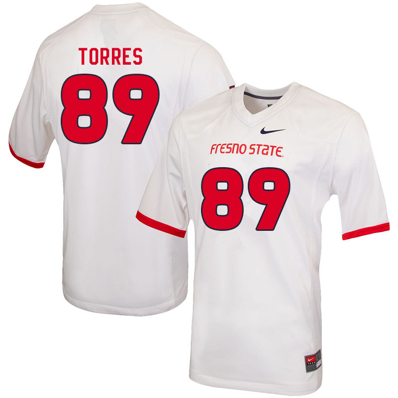 Men #89 Jared Torres Fresno State Bulldogs College Football Jerseys Sale-White